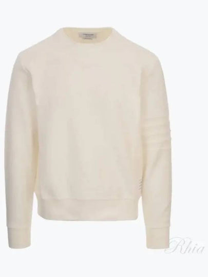 4 Bar Crew Neck Sweatshirt White - THOM BROWNE - BALAAN 2