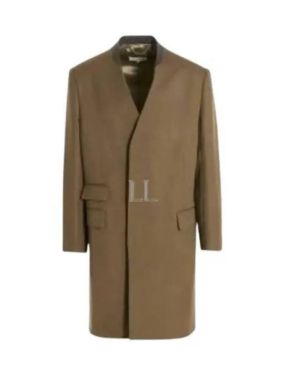 Stitched Collarless Wool Single Coat Beige - MAISON MARGIELA - BALAAN 2