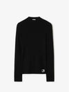 Logo Patch Slim Fit Wool Blend Knit Top Black - BURBERRY - BALAAN 2