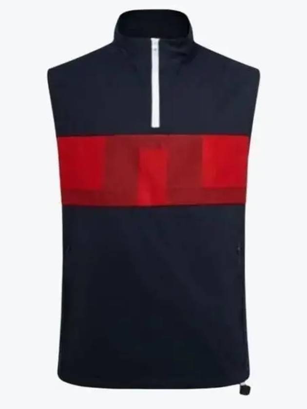 Dean Logo Quarter Zip Up Vest Navy - J.LINDEBERG - BALAAN 2