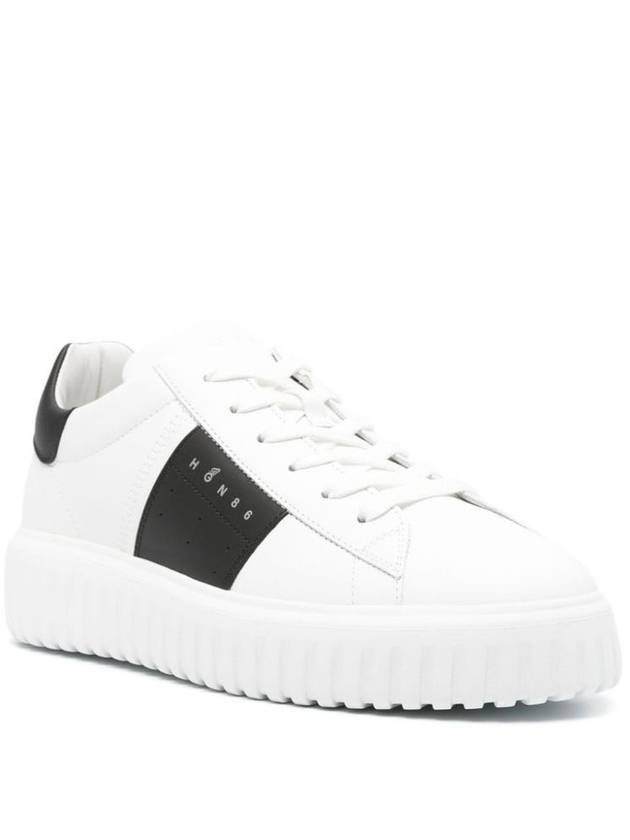 Hogan White Calf Leather Sneakers With Logo - HOGAN - BALAAN 3