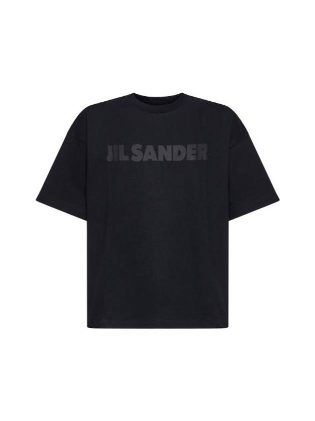 Logo Print Short Sleeve T-Shirt Black - JIL SANDER - BALAAN 2