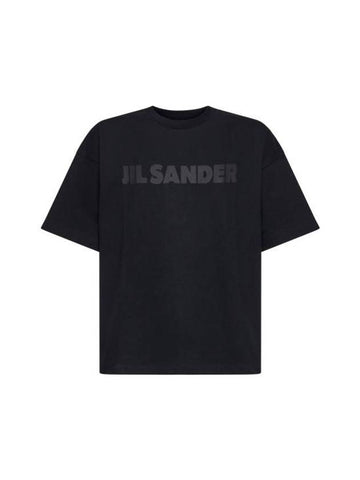 Logo Print Short Sleeve T-Shirt Black - JIL SANDER - BALAAN 1