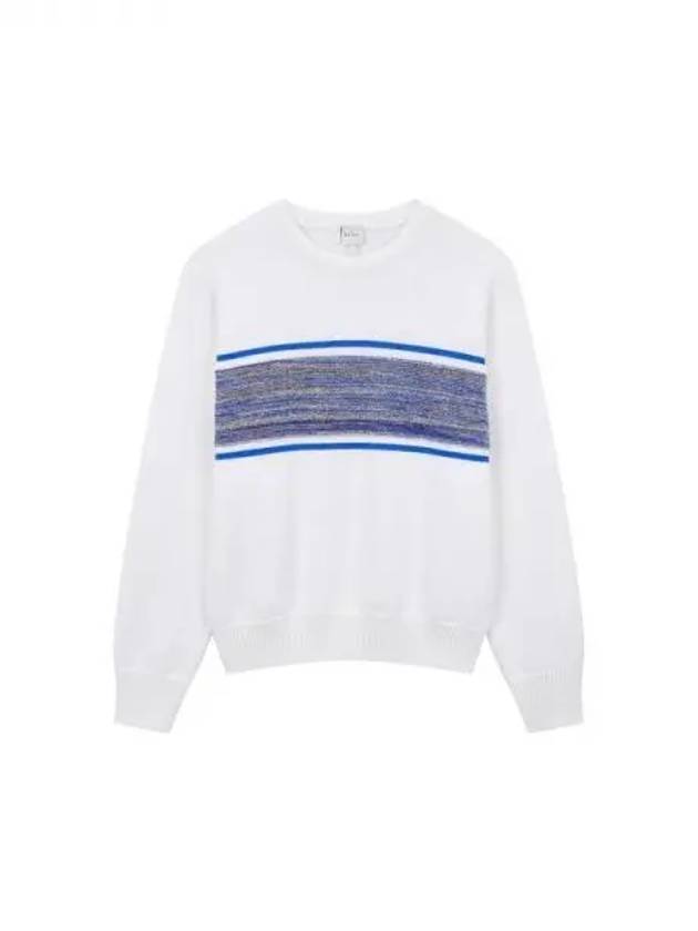 Striped point crew neck sweater cream 270316 - PAUL SMITH - BALAAN 1