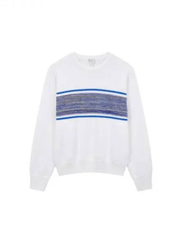 Striped point crew neck sweater cream 270316 - PAUL SMITH - BALAAN 1