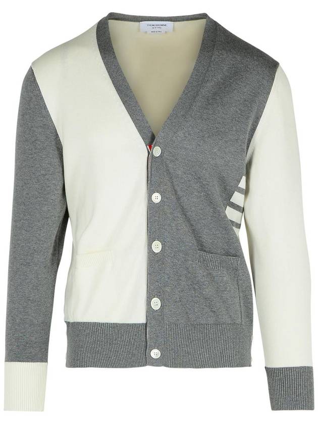 Thom Browne Grey Cotton Cardigan - THOM BROWNE - BALAAN 1