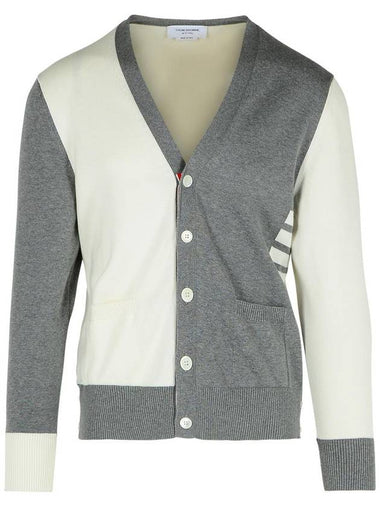 Thom Browne Grey Cotton Cardigan - THOM BROWNE - BALAAN 1