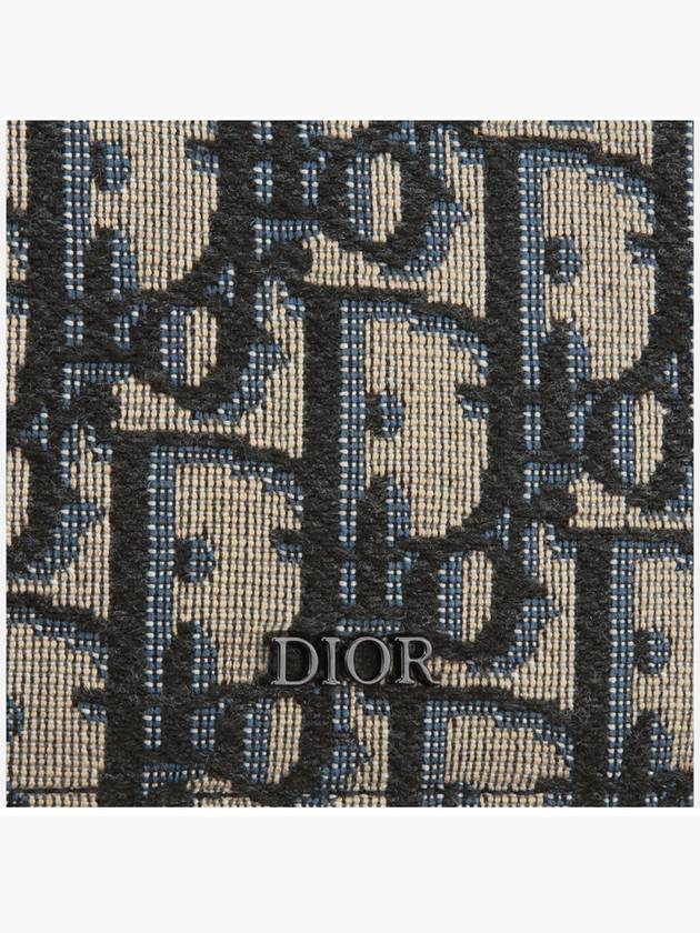 Oblique Jacquard Grained Leather Card Wallet Black - DIOR - BALAAN 5