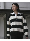 Striped Rugby Collar Sweatshirt Black - THE GREEN LAB - BALAAN 3