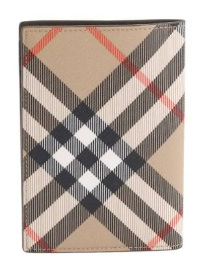 Check Passport Wallet Beige - BURBERRY - BALAAN 2