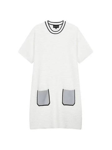 Women s pocket point knit dress white 270078 - EMPORIO ARMANI - BALAAN 1