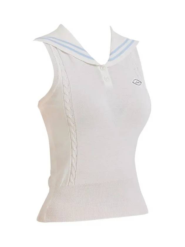 Golf Wear Sailor Sleeveless Knit White - J JANE - BALAAN 3