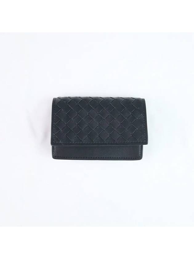 Intrecciato Flap Business Card Wallet Black - BOTTEGA VENETA - BALAAN 2