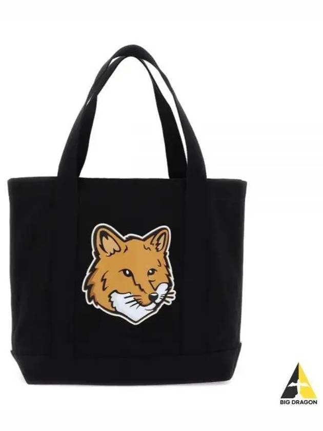 Fox Head Print Tote Bag Black - MAISON KITSUNE - BALAAN 2