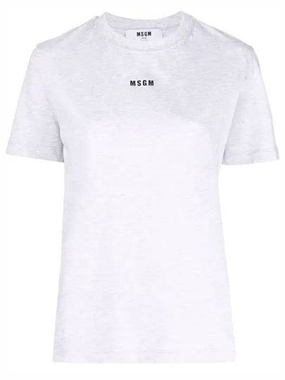 Micro Logo Print Cotton Short Sleeve T-Shirt Grey - MSGM - BALAAN 2