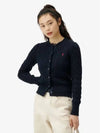 W cable knit cotton crew neck cardigan navy - POLO RALPH LAUREN - BALAAN 2