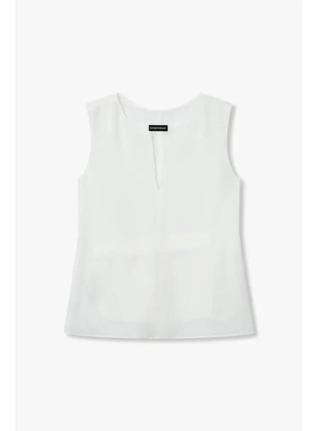 Women s Textured Belt Blouse White - EMPORIO ARMANI - BALAAN 1