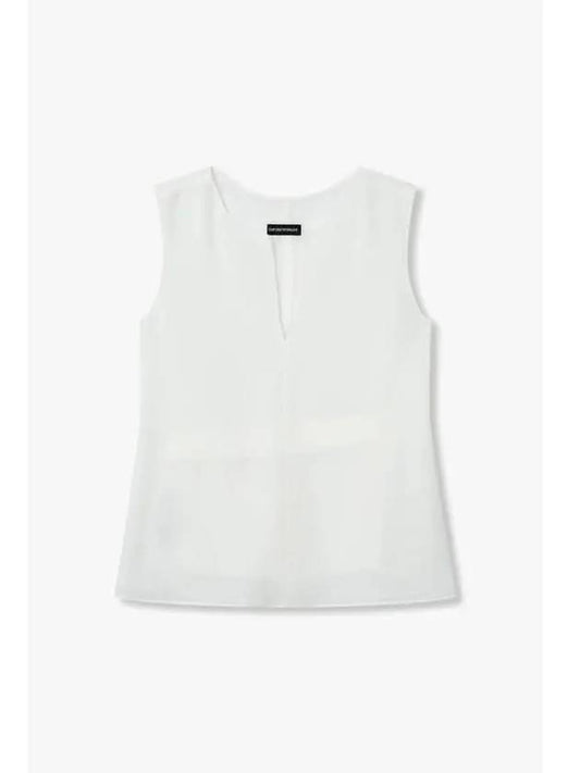 Women s Textured Belt Blouse White - EMPORIO ARMANI - BALAAN 1