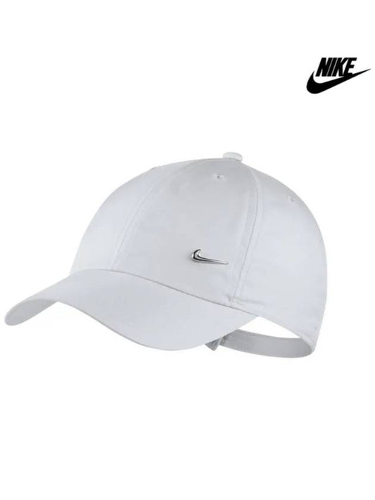 H86 White Metal Swoosh Unisex Hat White - NIKE - BALAAN 2