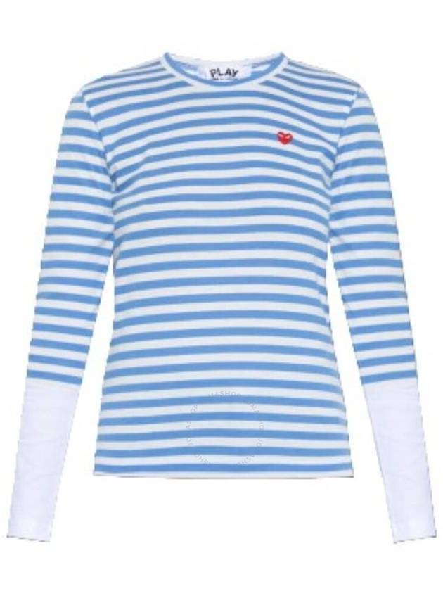 Cdg Play Horizontal-Stripe Heart Emblem  Long-Sleeve T-Shirt, Size Large - COMME DES GARCONS PLAY - BALAAN 1