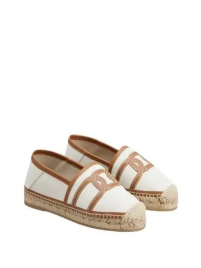 Kate Canvas Leather Espadrilles Shoes Beige - TOD'S - BALAAN 2