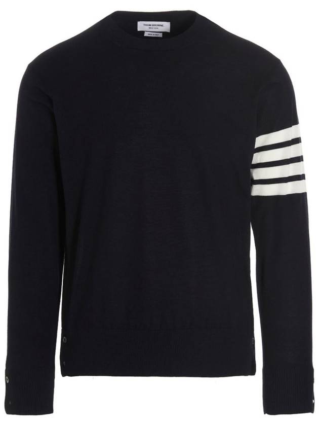 4 Bar Armband Classic Merino Wool Knit Top Navy - THOM BROWNE - BALAAN 2