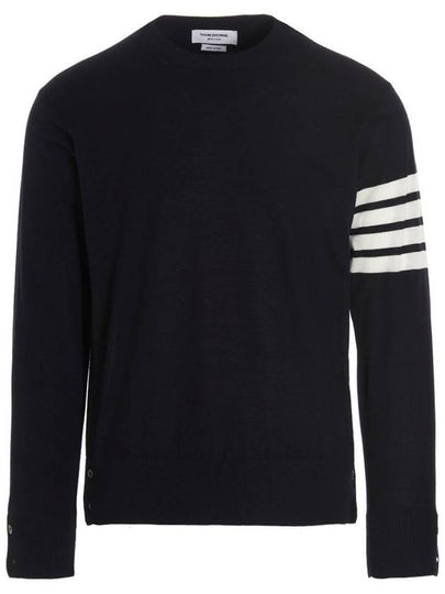 4 Bar Armband Classic Merino Wool Knit Top Navy - THOM BROWNE - BALAAN 2