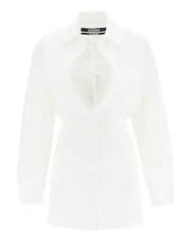 La Robe Baunhilha Layered Shirt Short Dress White - JACQUEMUS - BALAAN 2