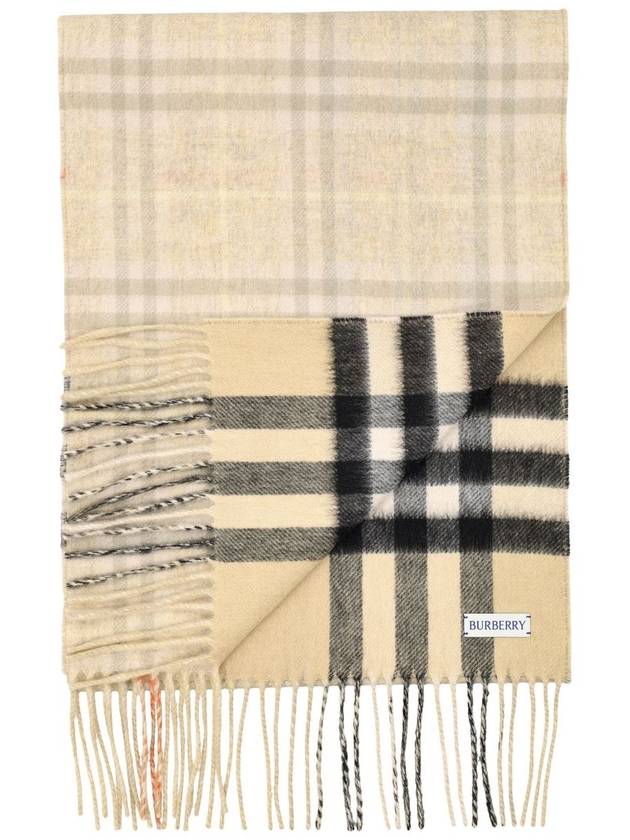 Check Reversible Cashmere Scarf Sand Beige - BURBERRY - BALAAN 3