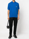 Afko Logo Cotton Polo Shirt Blue - ISABEL MARANT - BALAAN 3