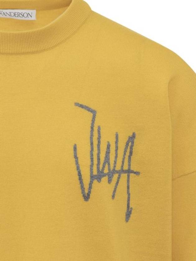 Logo Crew Neck Jumper Knit Top Yellow - JW ANDERSON - BALAAN 5