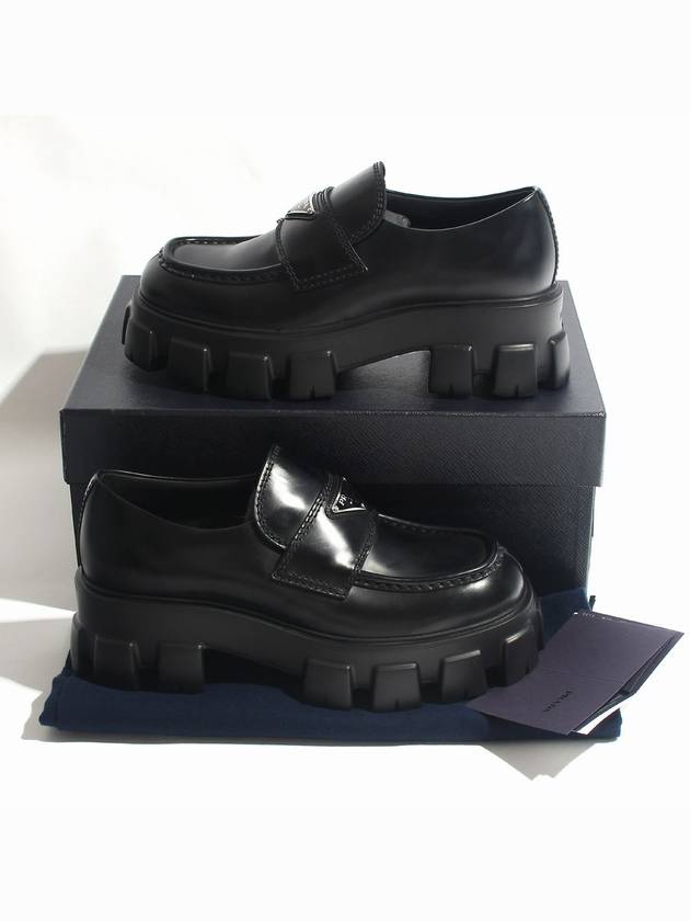 Monolith Brushed Leather Loafers Black - PRADA - BALAAN 7