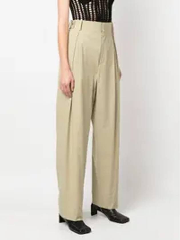 Cotton Straight Pants Beige - BOTTEGA VENETA - BALAAN 3