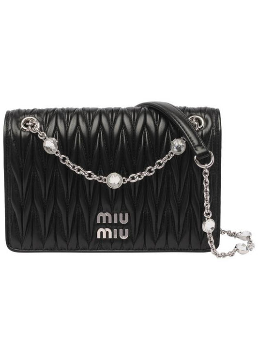 Matelasse Nappa Leather Mini Bag Black - MIU MIU - BALAAN 2