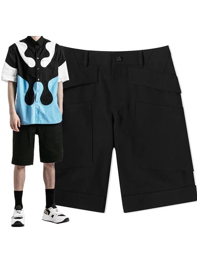 Pocket Detail Bermuda Shorts Black - BURBERRY - BALAAN 2