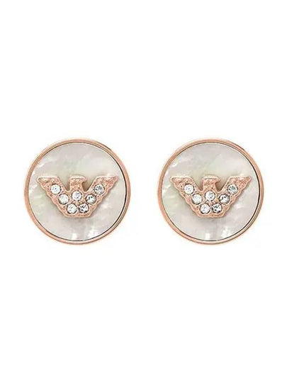 Eagle Logo Stud Earrings Rose Gold - EMPORIO ARMANI - BALAAN 2