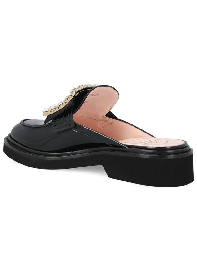 Viv' Rangers Crystal Buckle Shiny Leather Mule Black - ROGER VIVIER - BALAAN 4