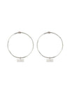 Logo Decorated Push Back Hoop Earrings Silver - MAISON MARGIELA - BALAAN 1