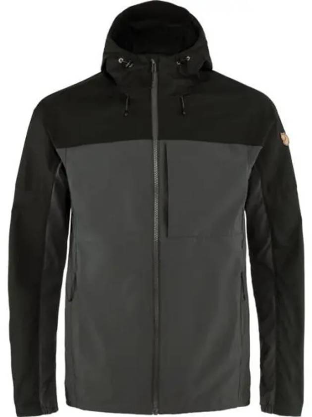 Men's Abisco Midsummer Hooded Zip-Up Jacket Dark Grey Black - FJALL RAVEN - BALAAN 2