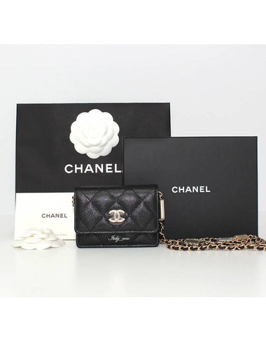 Accordion card wallet chain bag black caviar gold AP2444 - CHANEL - BALAAN 1