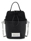 5AC Number Logo Texture Leather Bucket Bag Black - MAISON MARGIELA - BALAAN 2