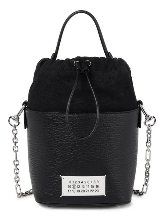 5AC Number Logo Texture Leather Bucket Bag Black - MAISON MARGIELA - BALAAN 2