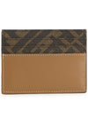 FF square leather card wallet beige - FENDI - BALAAN 3