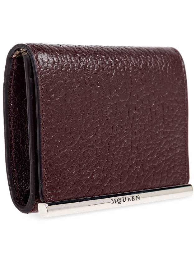 Alexander McQueen Leather Wallet, Women's, Burgundy - ALEXANDER MCQUEEN - BALAAN 4