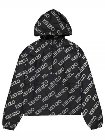 Women s Monogram Anorak Hooded Jacket Black FC62BL1679L0 - KENZO - BALAAN 1