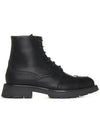 Punk Calfskin Worker Boots Black - ALEXANDER MCQUEEN - BALAAN 1