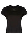 Logo Shrunken Cotton Jersey Short Sleeve T-Shirt Black - ALEXANDER WANG - BALAAN 2