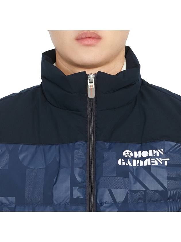 Logo Down Vest Navy - HORN GARMENT - BALAAN 8