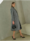 Women's Wool Single Coat Gray - AME - BALAAN 6