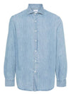 Denim Long Sleeve Shirt Blue - BRUNELLO CUCINELLI - BALAAN 2